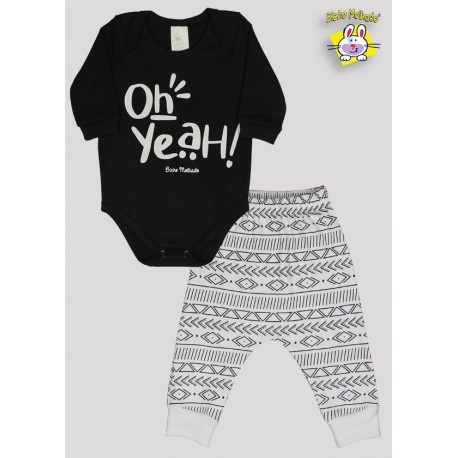 CONJ. BODY SUED. M/L EST. OH YEAH + CALCA SUED. C/PUNHO EST. FORMAS (N)