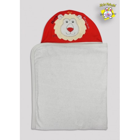 TOALHA C/ CAPUZ BORD. HORA DO BANHO (O)