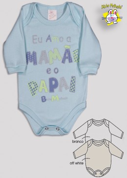 BODY M/L PRONTA ENTREGA EST. AMO MAMAE E PAPAI (O)