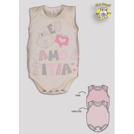BODY REGATA PRONTA ENTREGA EST. AMO A TITIA (A) - KIT 3 PÇS