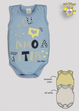 BODY REGATA PRONTA ENTREGA EST. AMO A TITIA (O) - KIT 3 PÇS
