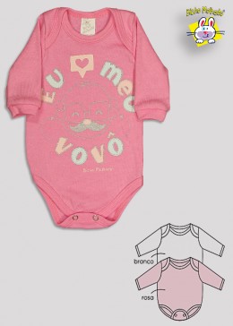 BODY M/L PRONTA ENTREGA EST. EU AMO O VOVÔ (A) - KIT 3 PÇS