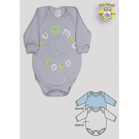 BODY M/L PRONTA ENTREGA EST. EU AMO O VOVÔ (O) - KIT 3 PÇS