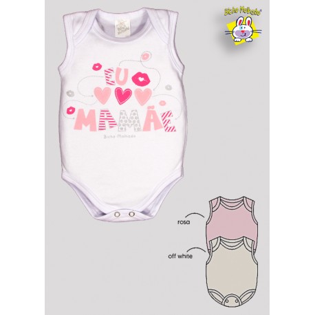 BODY REGATA PRONTA ENTREGA EST. AMO A MAMAE (A) - KIT 3 PÇS