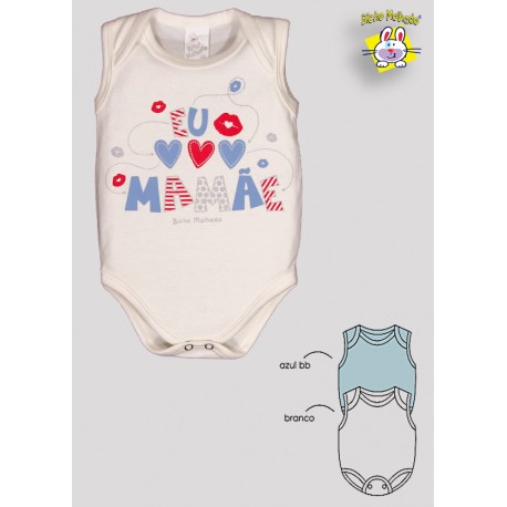 BODY REGATA PRONTA ENTREGA EST. AMO A MAMAE (O) - KIT 3 PÇS