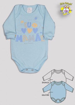 BODY M/L PRONTA ENTREGA EST. EU AMO A MAMAE (O) - KIT 3 PÇS