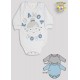 BODY M/L PRONTA ENTREGA EST. EU AMO A VOVO (O) - KIT 3 PÇS