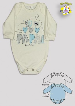 BODY M/L PRONTA ENTREGA EST. EU AMO O PAPAI (O) - KIT 3 PÇS