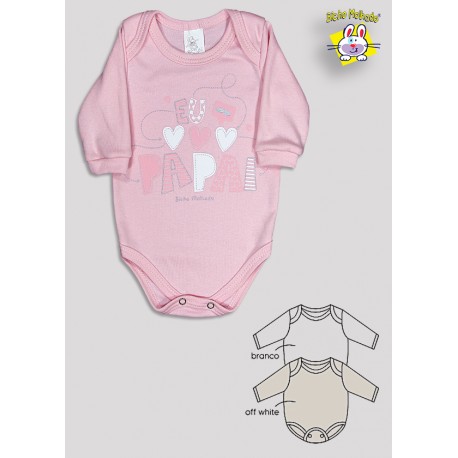 BODY M/L PRONTA ENTREGA EST. EU AMO O PAPAI (A) - KIT 3 PÇS