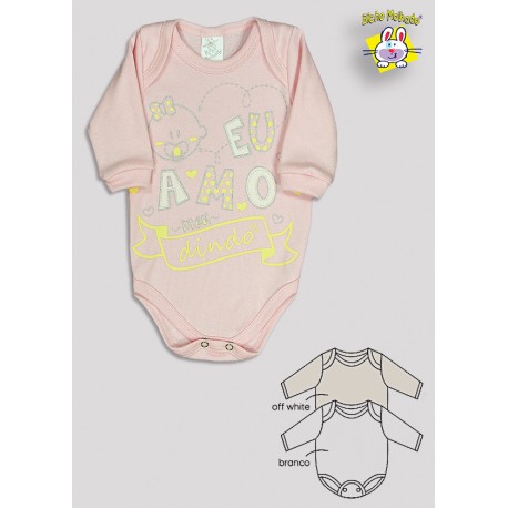 BODY M/L PRONTA ENTREGA EST. EU AMO PADRINHO (A) - KIT 3 PÇS