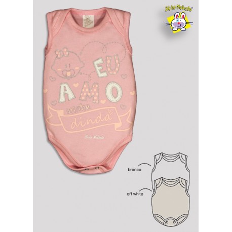 BODY REGATA PRONTA ENTREGA EST. AMO A DINDA (A) - KIT 3 PÇS