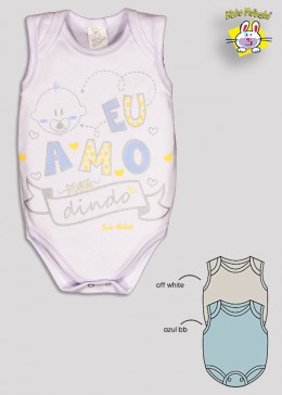 BODY REGATA PRONTA ENTREGA EST. AMO O DINDO (O) - KIT 3 PÇS