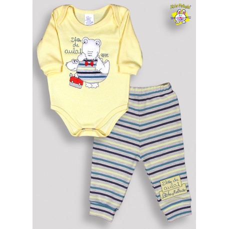 CONJ. BODY SUED. M/L BORD. JACARE + CALCA FT. C/PUNHO BORD. DIA DE AULA (O)