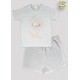 CONJ PIJAMA CAMISETA M.MALHA M/C EST. DOCES SONHOS + SHORTS EST. CORR 1 AO 8 (A)