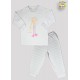 CONJ PIJAMA BLUSA M.MALHA M/L EST. AVESTRUZ + CALCA MALHA DE FIO TINTO 1 AO 8 (A)