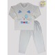 CONJ PIJAMA BLUSA M.MALHA M/L EST. GATO + CALCA EST. MIAU 1 AO 8 (O)