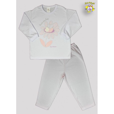 CONJ PIJAMA BLUSA M.MALHA M/L EST. DOCES SONHOS + CALCA EST. CORR 1 AO 8 (A)