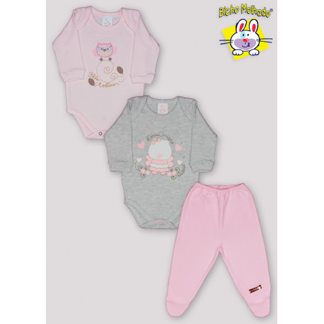 CONJ 2 BODYS M/L (1 EST.+1  BORD.)+ 1 CALCA RN E P SOLA / M AO XG BARRA (A)