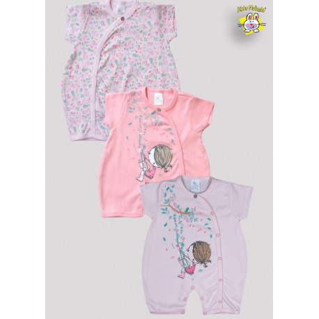 MACACAO CURTO ESTAMPADO FLORES (PCTE 3 PEÇAS)