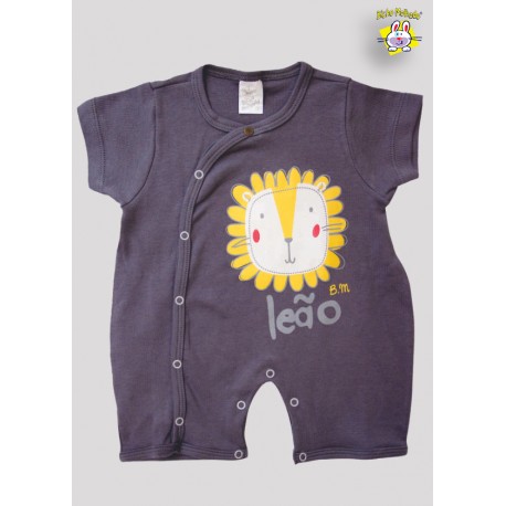 MACACAO CURTO ESTAMPADO LEAO (O). PACOTE COM 03 PEÇAS