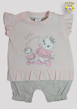 MACACAO CURTO MEIA MALHA/SUED. BORD. BALLERINA C/BABADO (A)