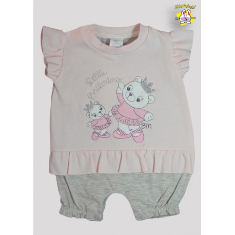 MACACAO CURTO MEIA MALHA/SUED. BORD. BALLERINA C/BABADO (A)