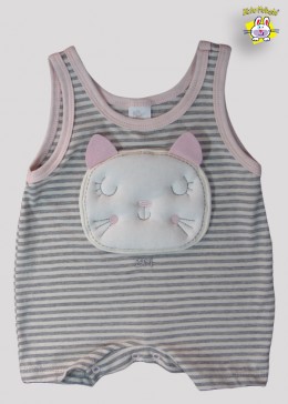 MACACAO REGATA FIO TINTO DE MALHA BORDADO GATA (A)