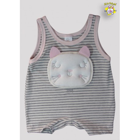 MACACAO REGATA FIO TINTO DE MALHA BORDADO GATA (A)