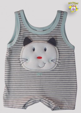 MACACAO REGATA FIO TINTO DE MALHA BORDADO GATO (O)