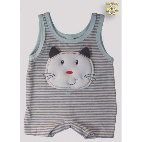 MACACAO REGATA FIO TINTO DE MALHA BORDADO GATO (O)