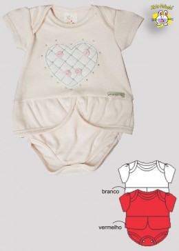 BODY SAIA SUED.M/C BORDADO CORACAO C/ STRASS E FLOR (A)