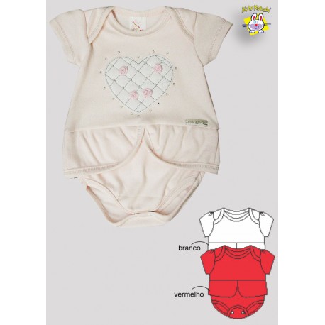 BODY SAIA SUED.M/C BORDADO CORACAO C/ STRASS E FLOR (A)