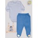 CONJ BODY SUED. M/L AB. LISO + COLETE LISTRADO BORD. URSO + CALCA SUED. BORDADO C/SOLA (O)
