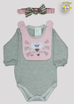 BODY FT. M/L AB. LISO + BABADOR SUED. BORD. + TIARA SUED. C/LACO (A)