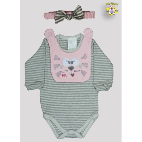 BODY FT. M/L AB. LISO + BABADOR SUED. BORD. + TIARA SUED. C/LACO (A)