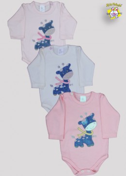 BODY SUEDINE  M/L AB. BORDADO  GIRAFA (A)