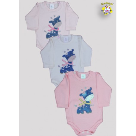 BODY SUEDINE  M/L AB. BORDADO  GIRAFA (A)