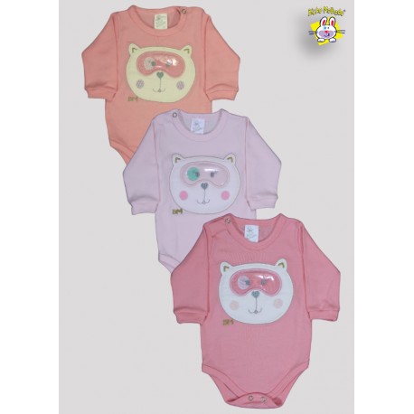 BODY SUEDINE M/L AB. BORDADO GATA (A)