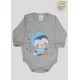 BODY SUEDINE M/L AB. ESTAMPADO PINGUIM C/POMPOM E ETQ. TERMO (O)