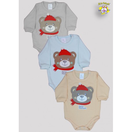 BODY SUED. M/L AB. BORDADO URSO (O)