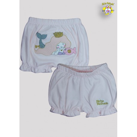 SHORTS C/BARRA BORDADO SEREIA BM (1 FIO TINTO / 2 SUEDINE) (A)