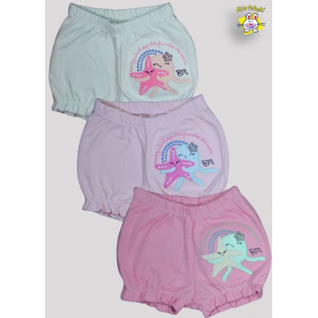 SHORTS SUED. C/BARRA BORDADO FUNDO DO MAR (A)