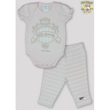 CONJ. BODY M/C EST.PRINCESS + CALCA C/PLAQUINHA + TIARA SUED. LISA C/LACO (A)