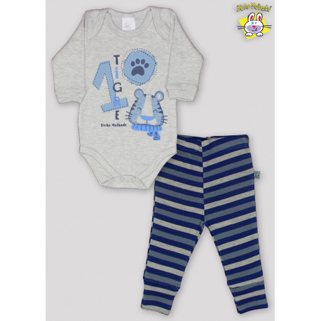CONJ. BODY SUED. M/L EST. TIGRE + CALCA FT. PE REVERSIVEL LISO (O)