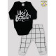 CONJ. BODY SUED. M/L EST. LIKE A BOSS + CALCA SUED. C/PUNHO EST. XADREZ (N)
