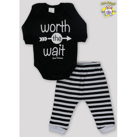 CONJ. BODY SUED. M/L EST. WORTH THE WAIT + CALCA SUED. C/PUNHO EST. LISTRAS (N)