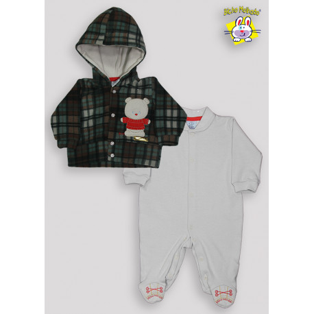 MACACAO SUED. BORD.+ CASACO DE SOFTC/ CAPUZ  BORD. (O)