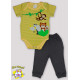 CONJ BODY M/C EST. BICHOS + CALCA BORD. MACACO C/ PUNHO (O)
