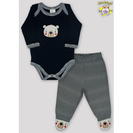 CONJ BODY SUED. M/L BORD. + CALCA LISTRINHAS C/SOLA BORD. URSO (O)