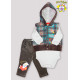 CONJ COLETE SOFT C/ CAPUZ + BODY M/L + CALCA DE PLUSH BORD.AVIADORES (O)